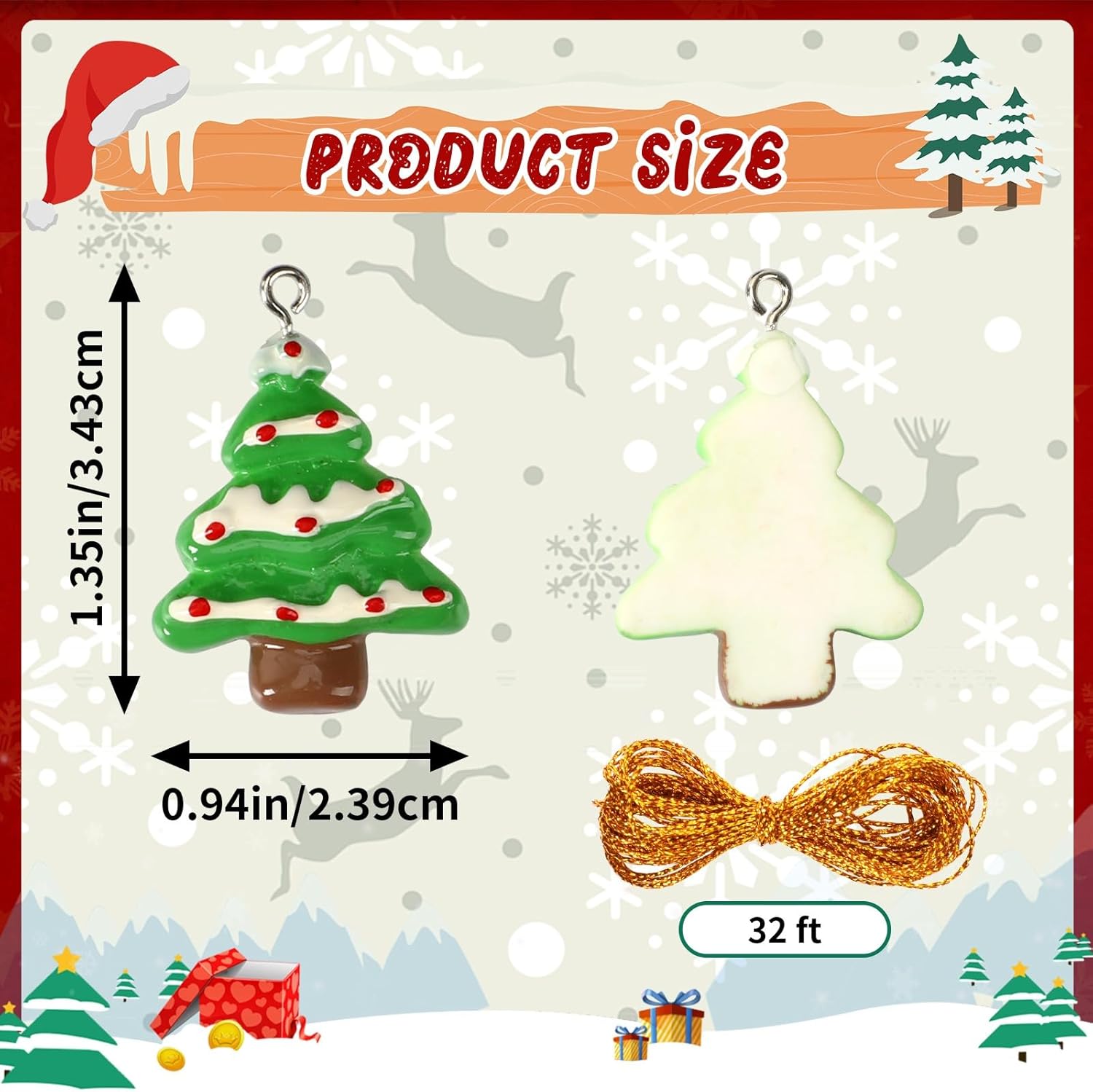 36 - Piece Mini Resin Christmas Ornaments - Elora Moda