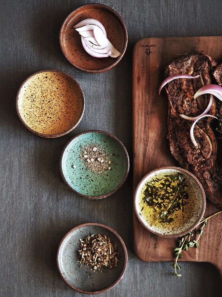 Retro Style Creative Ceramic Tableware Household Restaurant Clay Dishes Dishes Rice Bowls Sauces Dessert Dishes Flavor Dishes - Elora Moda
