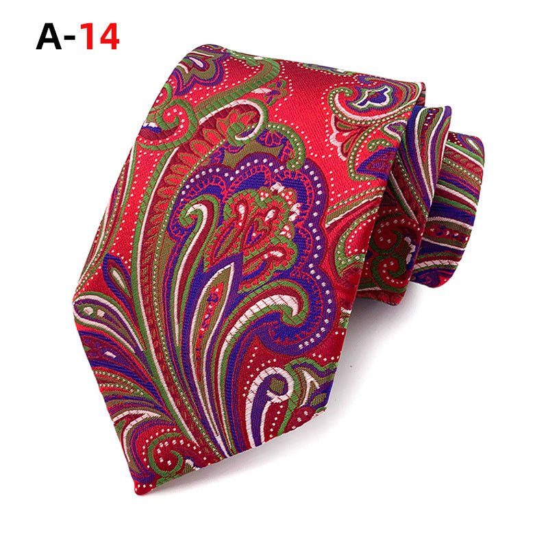 European And American Paisley Polyester Jacquard Men's Tie - Elora Moda