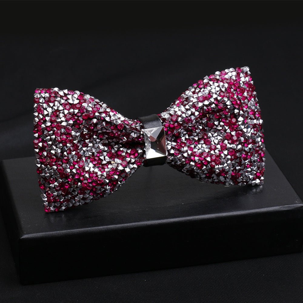 Fashionable Men's Shiny Diamond Bow Tie - Elora Moda