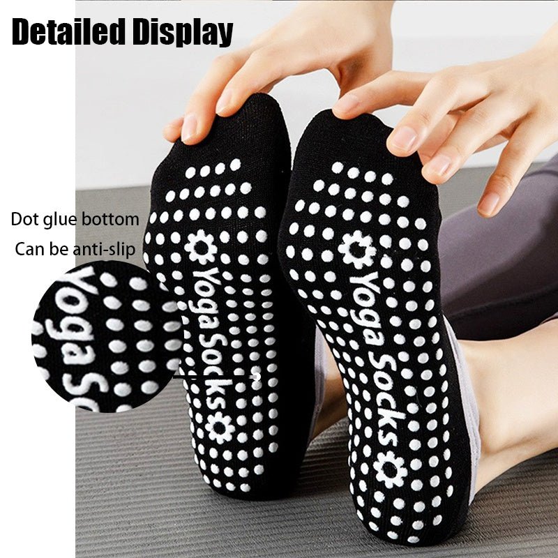 3 Pairs Yoga Socks For Women Non - Slip Grips Straps For Added Balance And Stability Ideal For Pilates Pure Barre Ballet Dance Barefoot Workout - Elora Moda