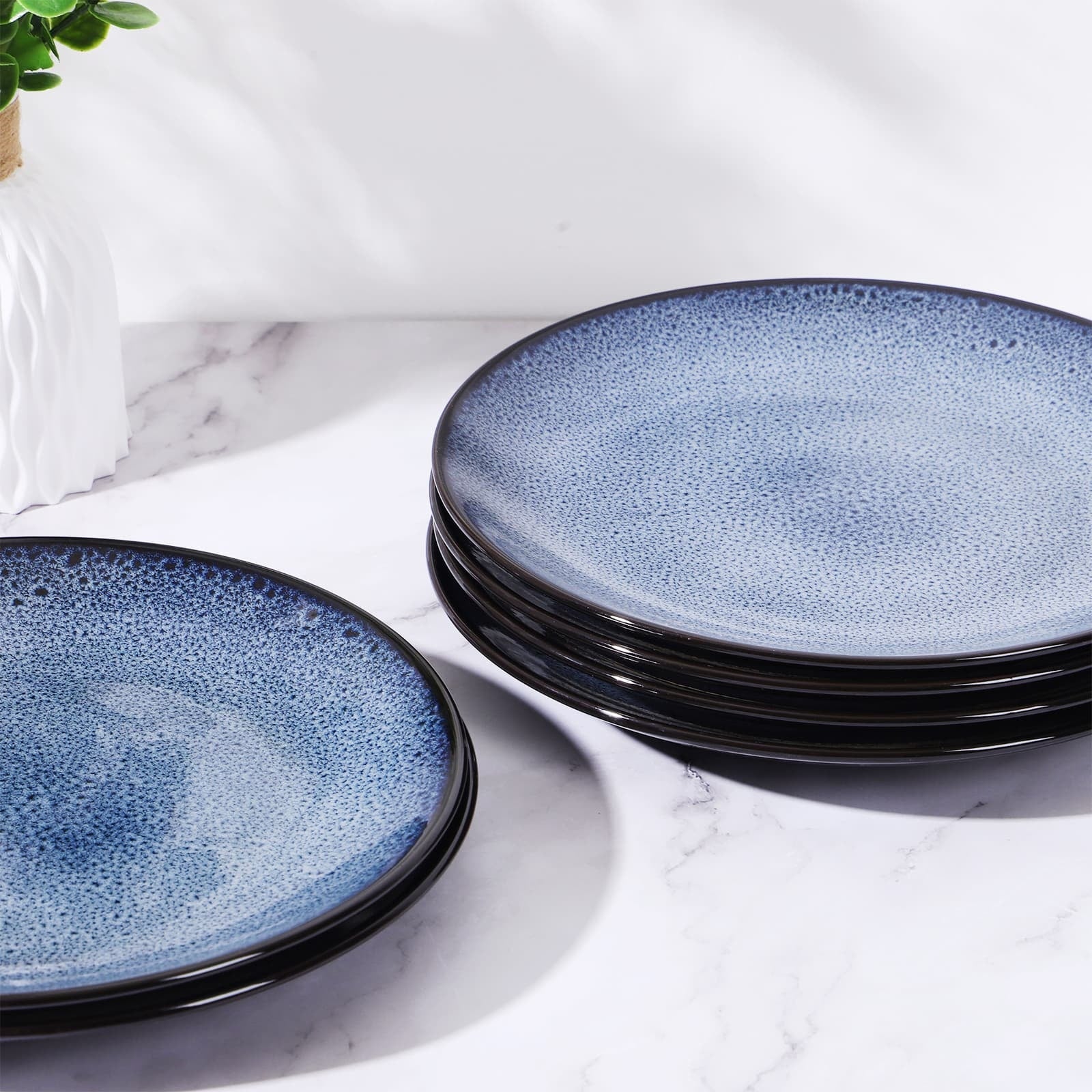 Steak Plate Creative Western Food Plate Vegetable Plate Set Of 6 For Cereal, Salad, Pasta, Soup, Dessert, Serving Dishwasher, Microwave And Oven - Elora Moda