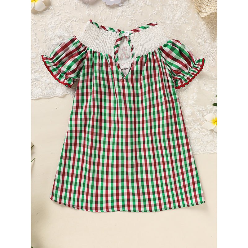 Toddler Infant Baby Girls Christmas Dress Short Sleeve - Elora Moda