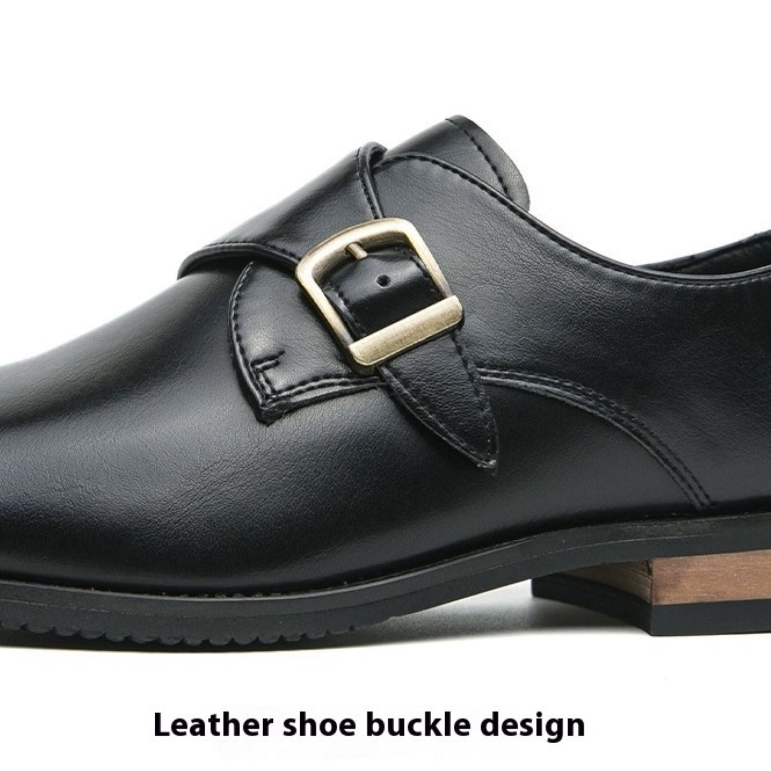 Men's Leather Shoes Derby Casual Breathable Buckle Slip - on - Elora Moda