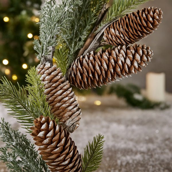 Christmas Pine Wreath Pinecone & Greenery Pre - Lit Natural Style - Elora Moda