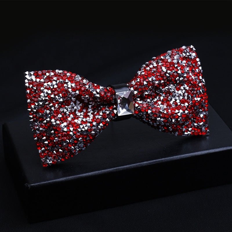Fashionable Men's Shiny Diamond Bow Tie - Elora Moda
