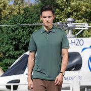 Men Ice Silk Lapel Polo Shirt - Elora Moda