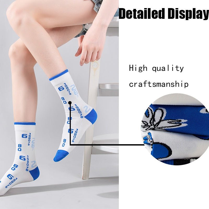 9 Pairs Women Colorful Socks Compression Running Socks Crew Athletic Hiking Wicking Anti Blister Cushioned Anti - odor And Breathable For Running Hiking Cycling Fitness - Elora Moda