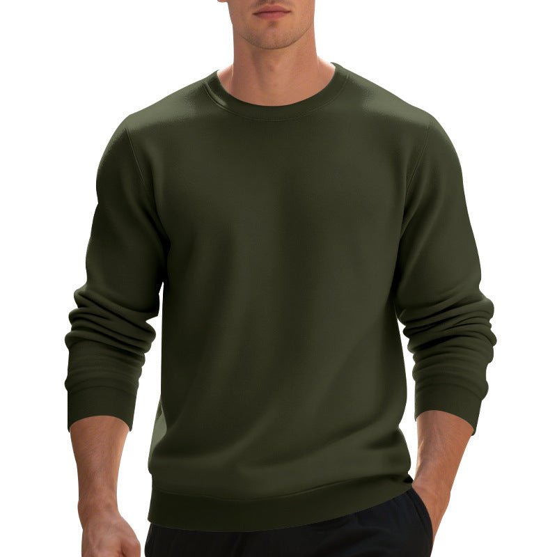 Fleece - lined Crew Neck Sweater Male Loose Casual Top - Elora Moda