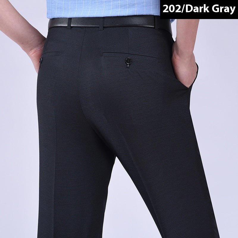 Men's Suit Pants High Waist Loose Business Formal Wear - Elora Moda