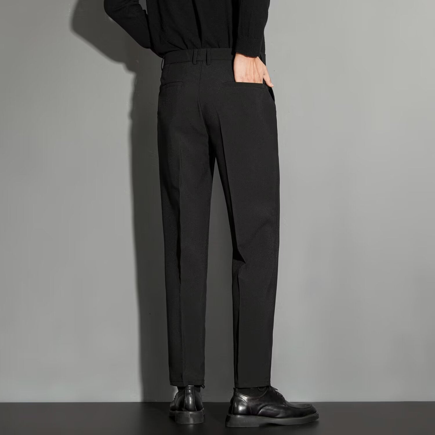 Spring Draping Effect Straight All - matching Ankle - length Suit Pants - Elora Moda