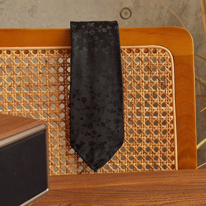 Three - fold Roll Wool Lining Handmade Tie Silk Jacquard Businese Suit Accessories - Elora Moda