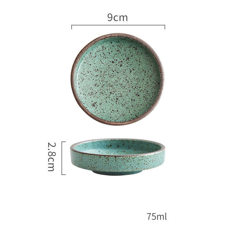 Retro Style Creative Ceramic Tableware Household Restaurant Clay Dishes Dishes Rice Bowls Sauces Dessert Dishes Flavor Dishes - Elora Moda