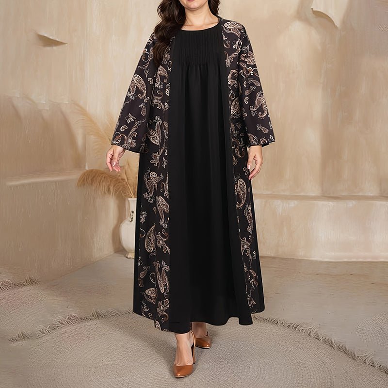 Boho Collection: Women's Dress Plus Size Floral Printed Maxi - Elora Moda