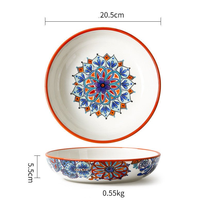 Ceramic Tableware Pastoral Style Home Plate Dinner Plate - Elora Moda