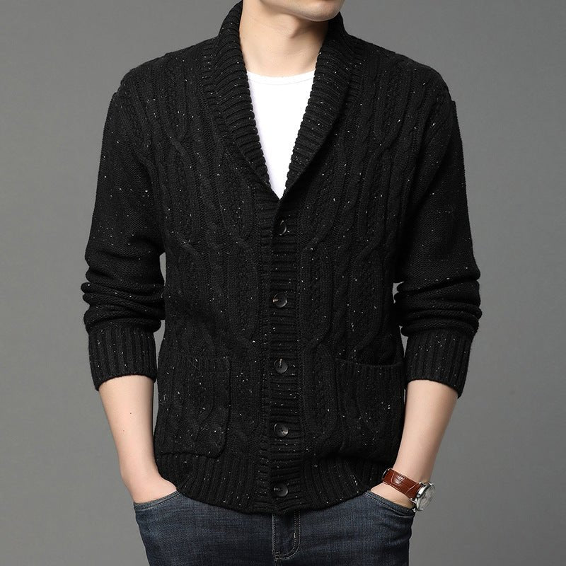 Men's Cardigan Knitted Jacquard Autumn And Winter - Elora Moda
