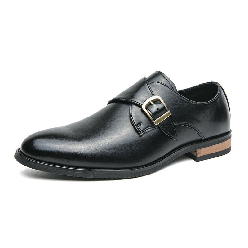 Leather Shoes Men's Business Formal Casual Breathable Increased Slip - on Buckle - Elora Moda