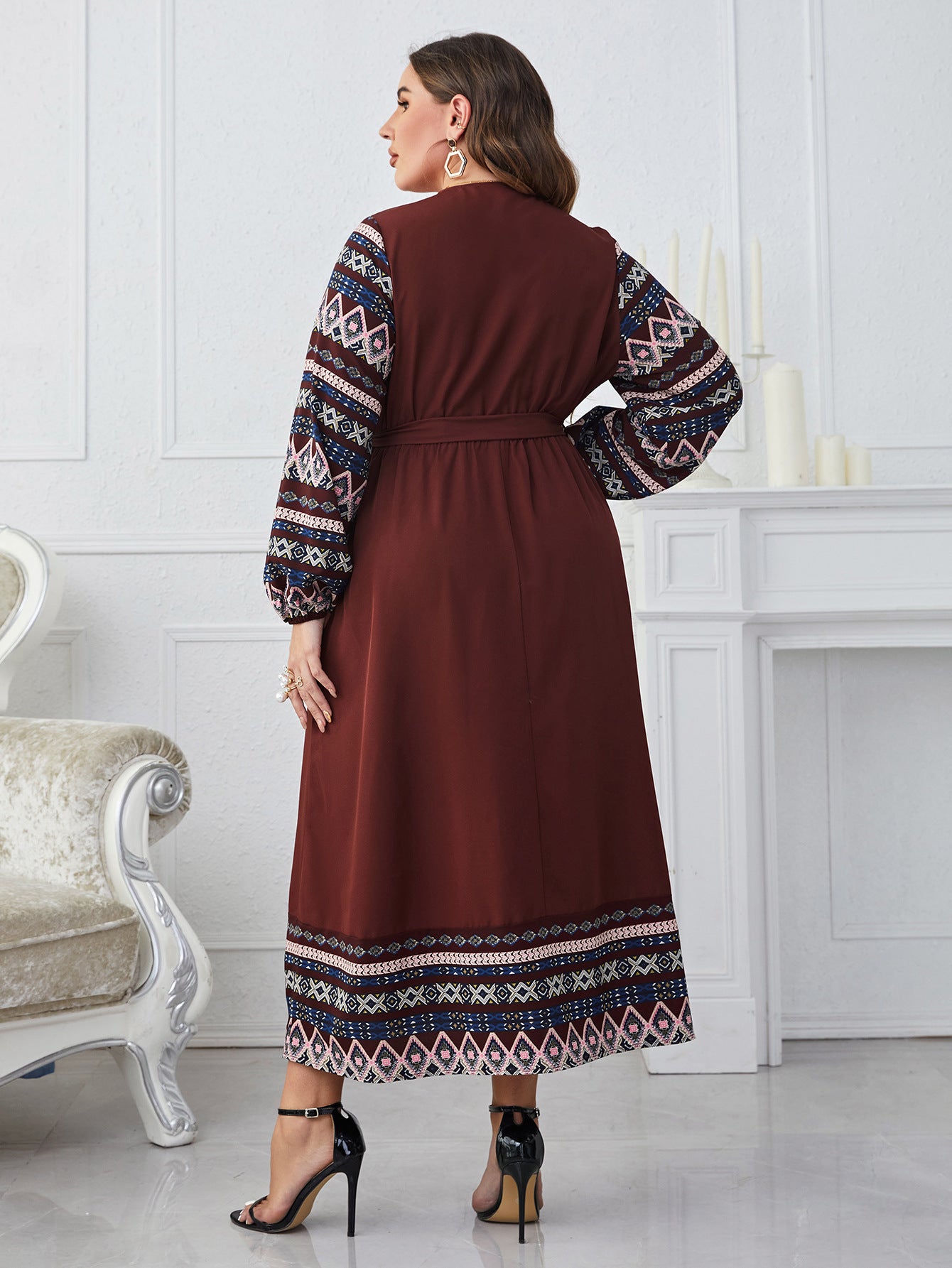 Boho Collection: Women's Dress Plus Size Elegant High Waist - Elora Moda
