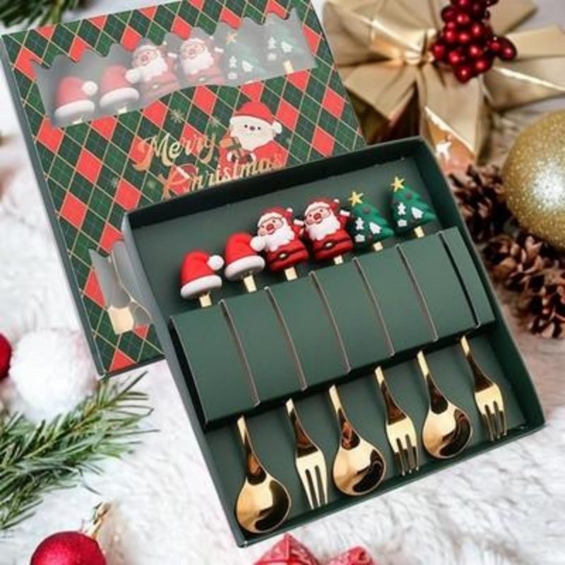 Christmas Dessert Flatware 6 piece - Elora Moda