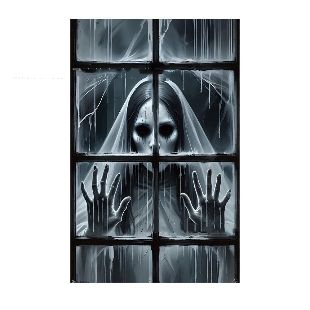 3D Halloween Horror Witch Zombie Ghosts Super Terrifying Window Cover - Elora Moda