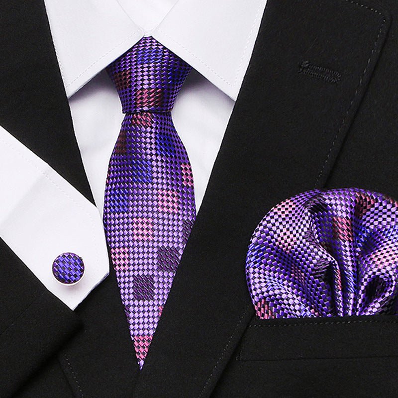 Men's Tie Three - Piece Suit Of New Cashew Flower Series Tie - Elora Moda