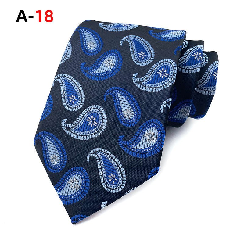 European And American Paisley Polyester Jacquard Men's Tie - Elora Moda