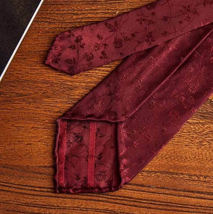 Three - fold Roll Wool Lining Handmade Tie Silk Jacquard Businese Suit Accessories - Elora Moda