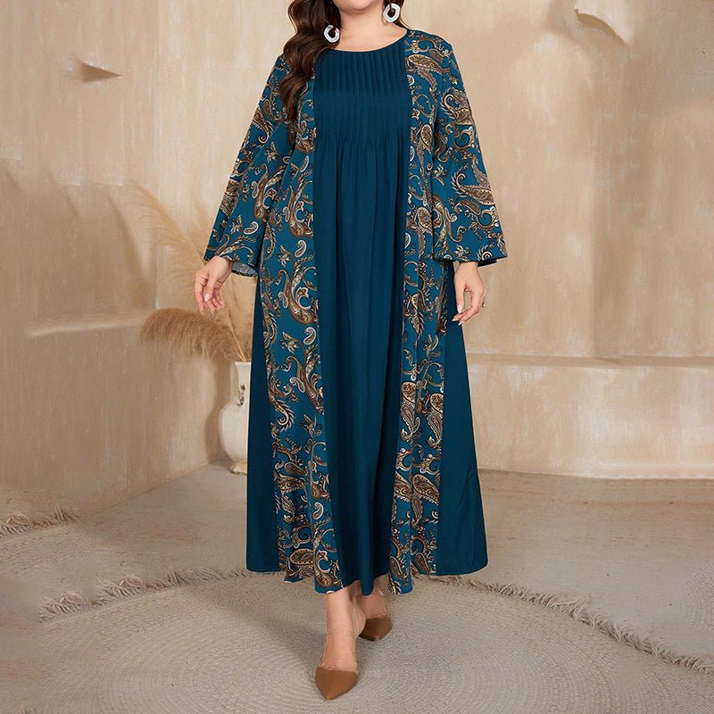 Boho Collection: Women's Dress Plus Size Floral Printed Maxi - Elora Moda