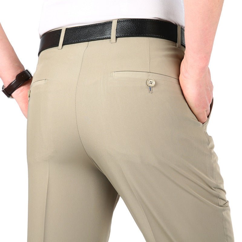 Men's Suit Pants High Waist Loose Business Formal Wear - Elora Moda