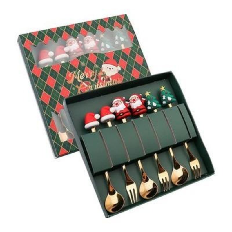 Christmas Dessert Flatware 6 piece - Elora Moda