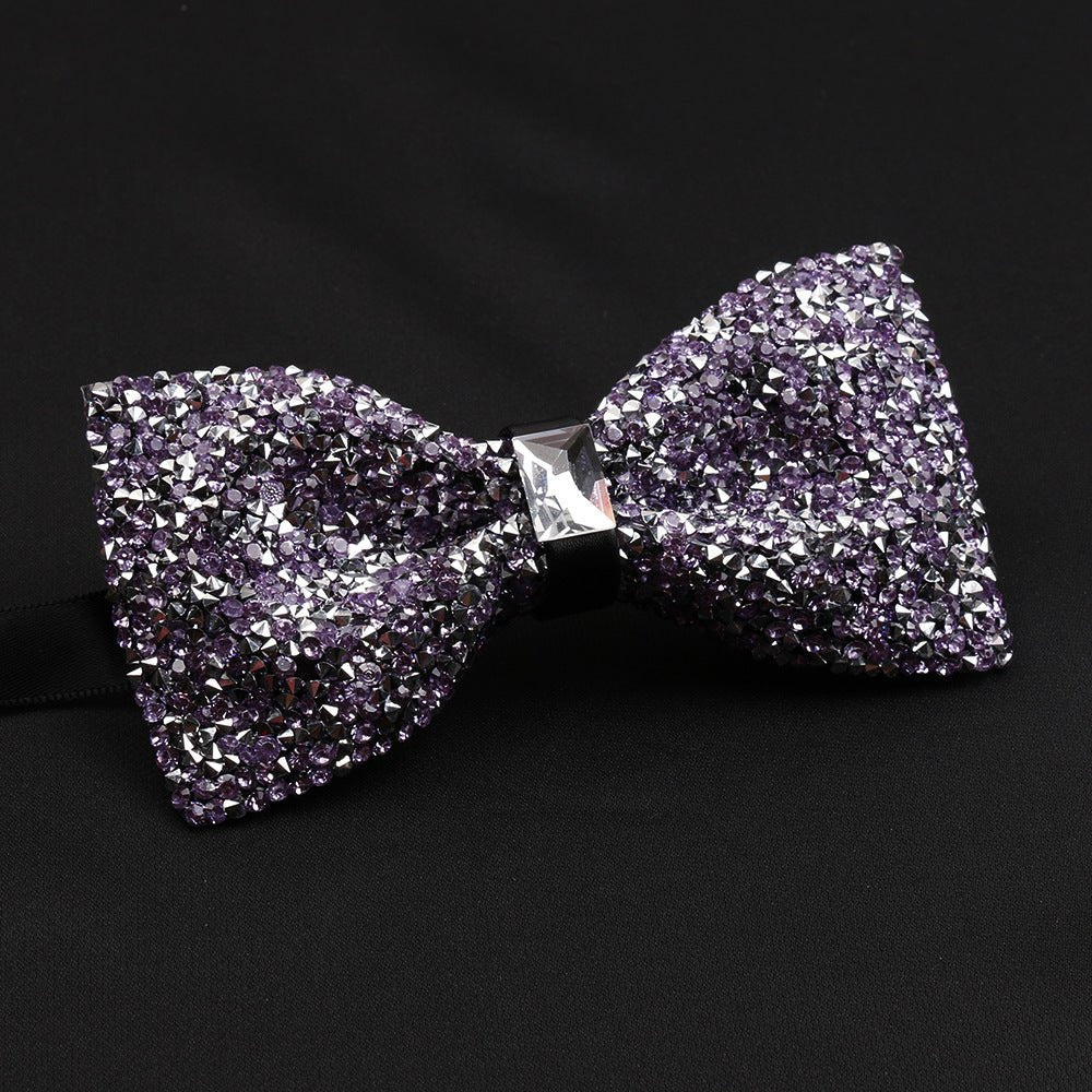 Fashionable Men's Shiny Diamond Bow Tie - Elora Moda