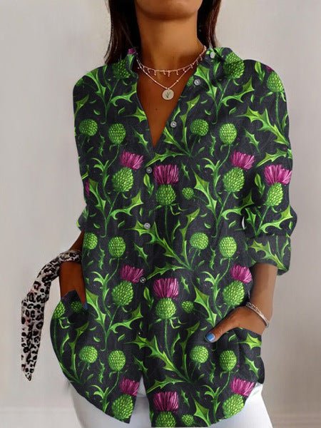 Women's European & American Fashionable Floral Pattern Shirt - Elora Moda