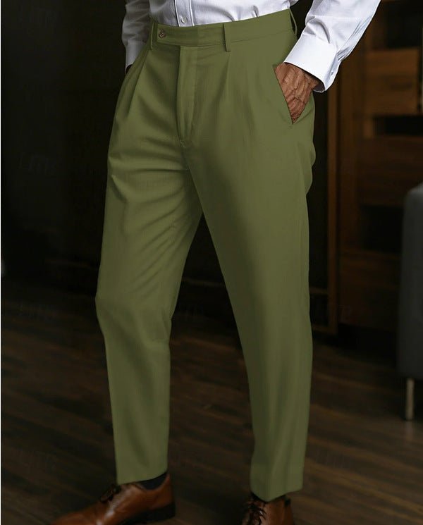 Men's Linen Pocket Flat Comfortable Breathable Trousers - Elora Moda