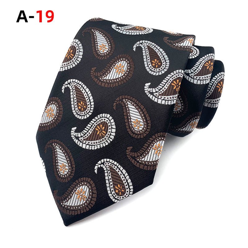 European And American Paisley Polyester Jacquard Men's Tie - Elora Moda