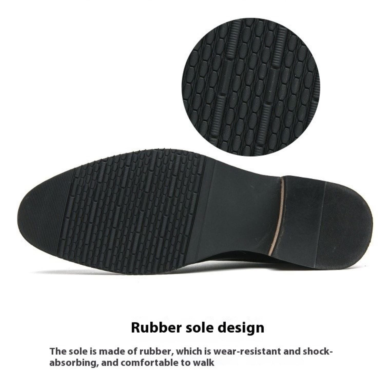 Men's Leather Shoes Derby Casual Breathable Buckle Slip - on - Elora Moda