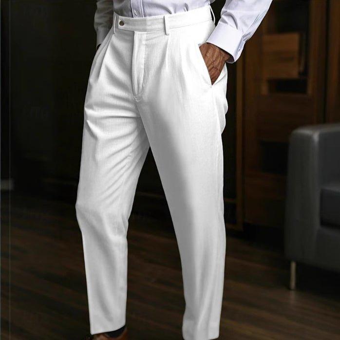 Men's Linen Pocket Flat Comfortable Breathable Trousers - Elora Moda