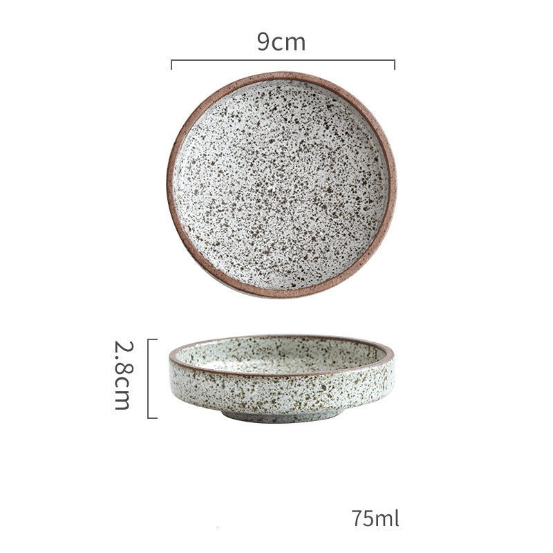 Retro Style Creative Ceramic Tableware Household Restaurant Clay Dishes Dishes Rice Bowls Sauces Dessert Dishes Flavor Dishes - Elora Moda