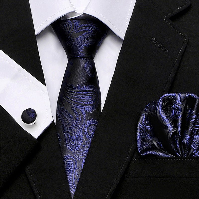 Men's Tie Three - Piece Suit Of New Cashew Flower Series Tie - Elora Moda