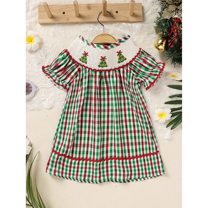 Toddler Infant Baby Girls Christmas Dress Short Sleeve - Elora Moda