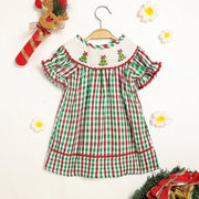 Toddler Infant Baby Girls Christmas Dress Short Sleeve - Elora Moda