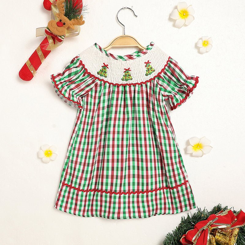 Toddler Infant Baby Girls Christmas Dress Short Sleeve - Elora Moda