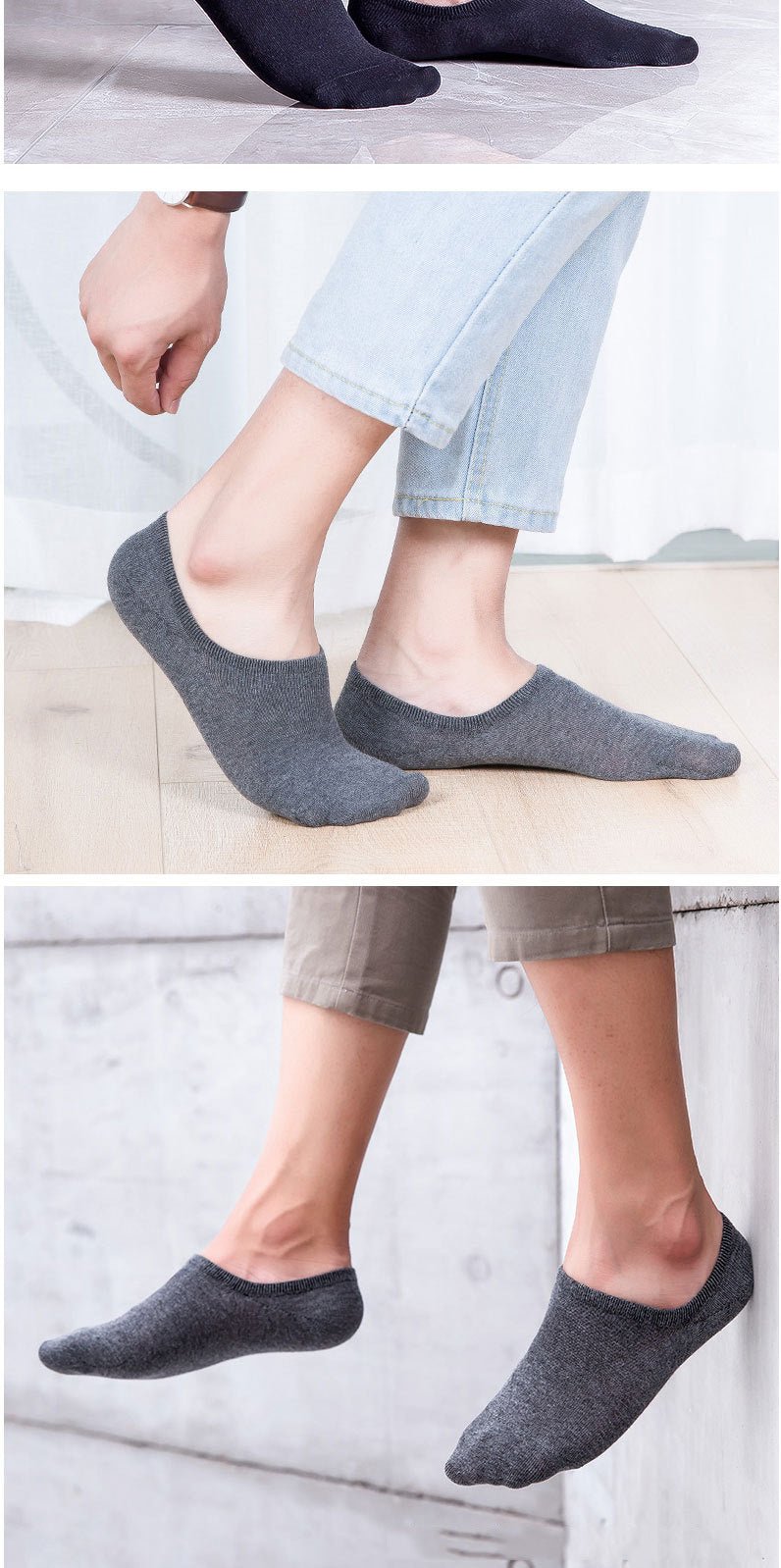 Women's Solid Color Silicone Low Top Invisible Socks - Elora Moda