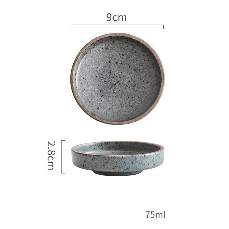Retro Style Creative Ceramic Tableware Household Restaurant Clay Dishes Dishes Rice Bowls Sauces Dessert Dishes Flavor Dishes - Elora Moda
