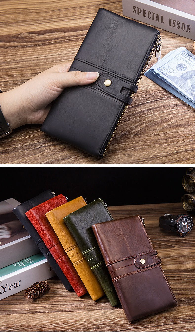 Women's Multi - card Leather Wallet Long Business or Casual - Elora Moda