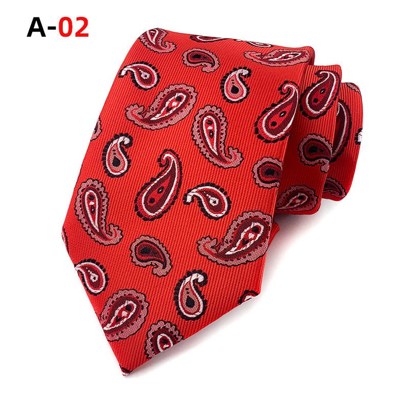 European And American Paisley Polyester Jacquard Men's Tie - Elora Moda