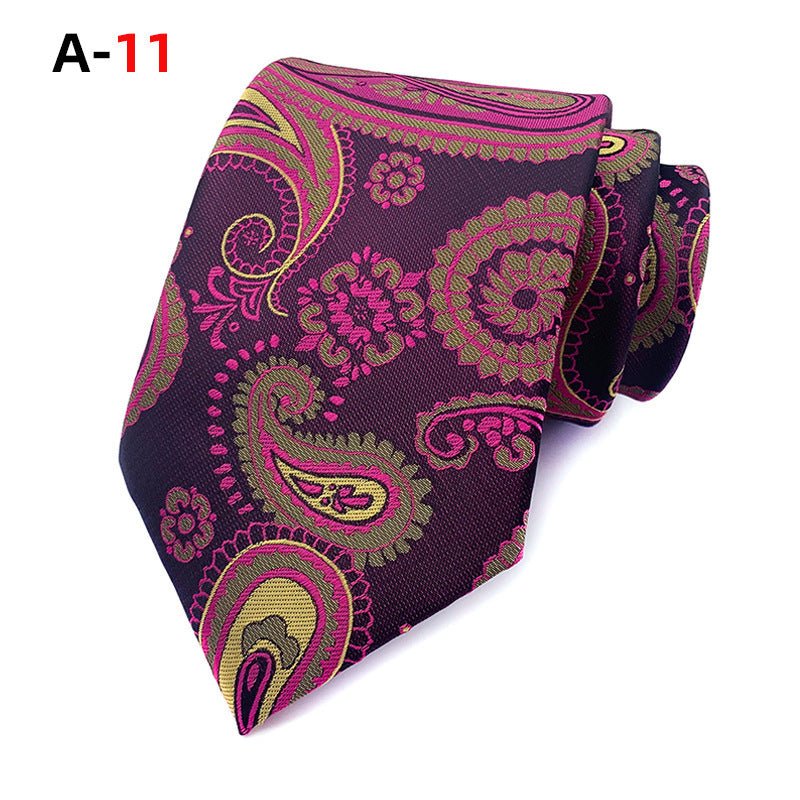 European And American Paisley Polyester Jacquard Men's Tie - Elora Moda
