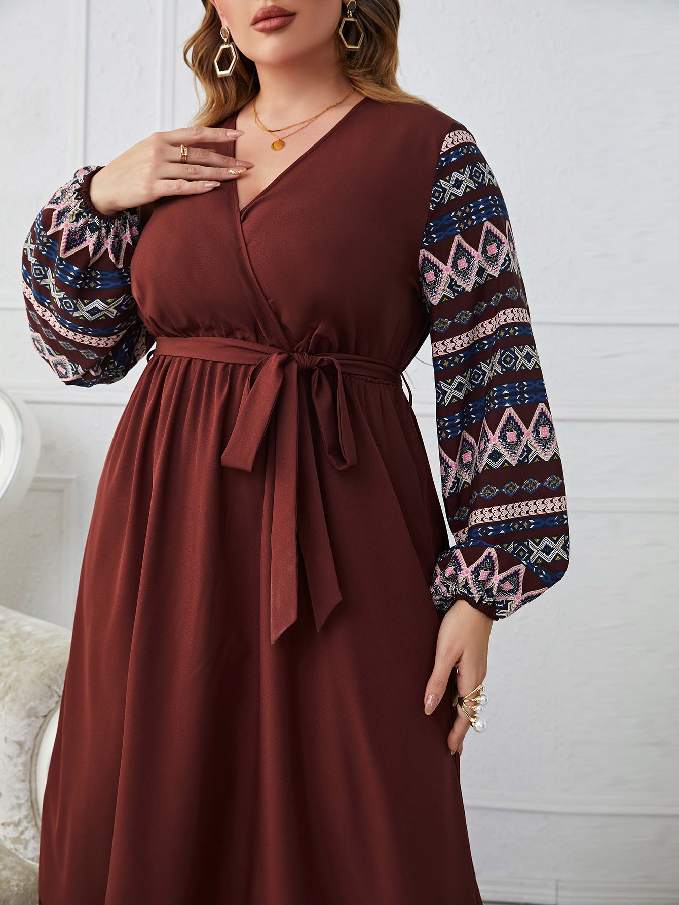 Boho Collection: Women's Dress Plus Size Elegant High Waist - Elora Moda
