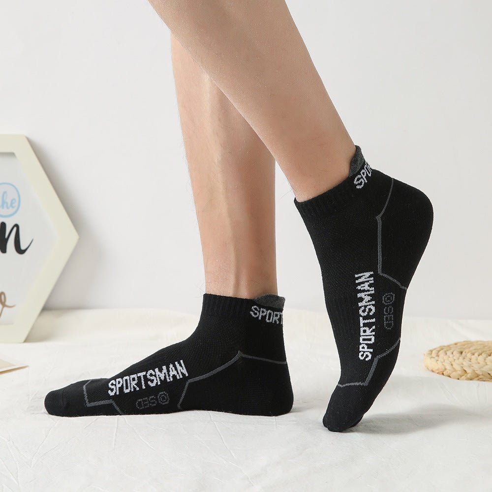 Socks Male Socks Summer Thin Solid Color Letter Mesh Breathable - Elora Moda