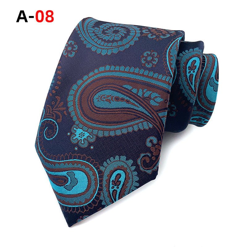 European And American Paisley Polyester Jacquard Men's Tie - Elora Moda