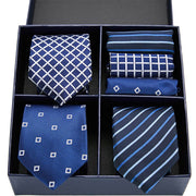 Fashion business striped tie square scarf combo set - Elora Moda